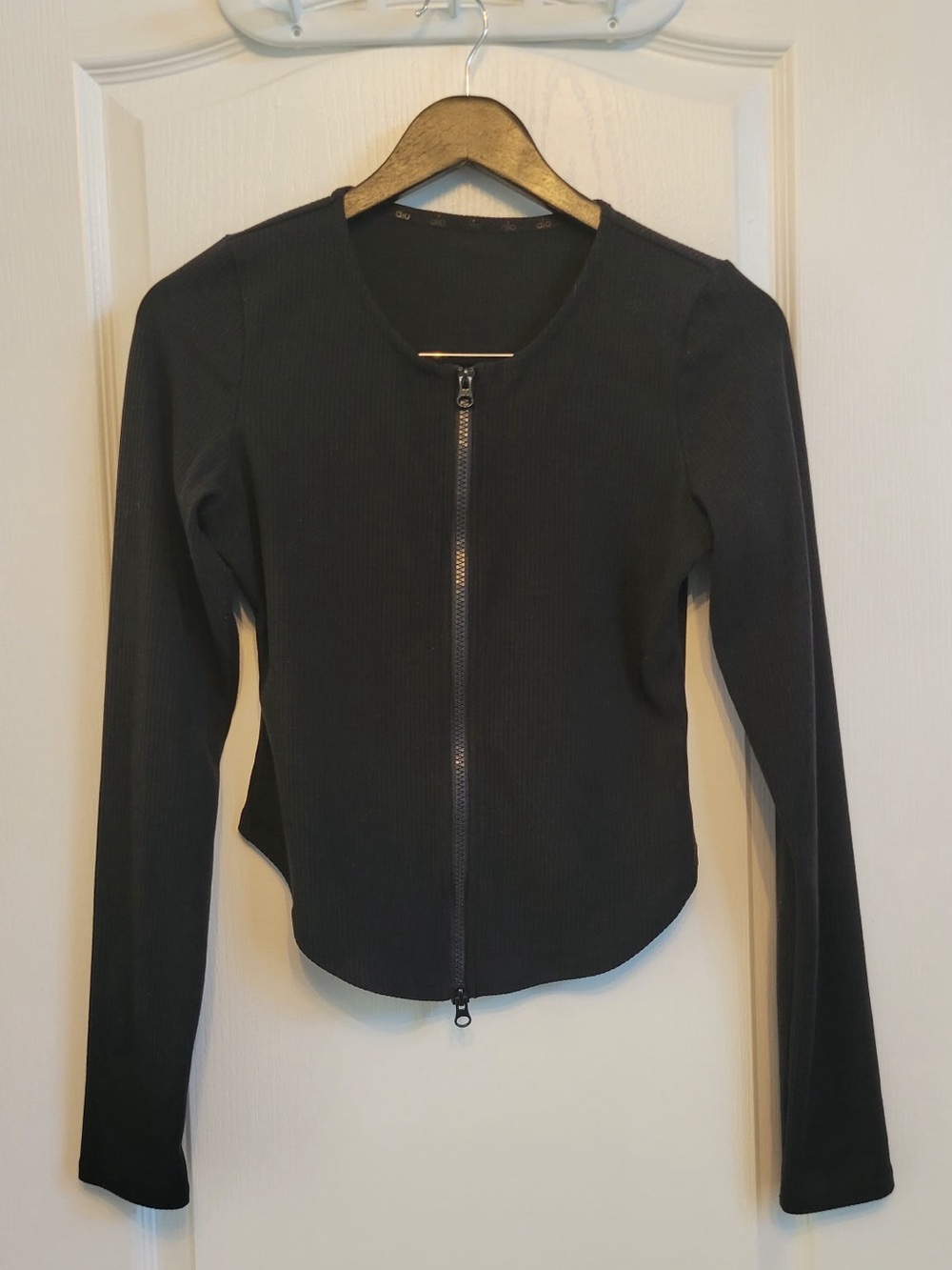 Alo Black Ribbed Stardust Long Sleeve